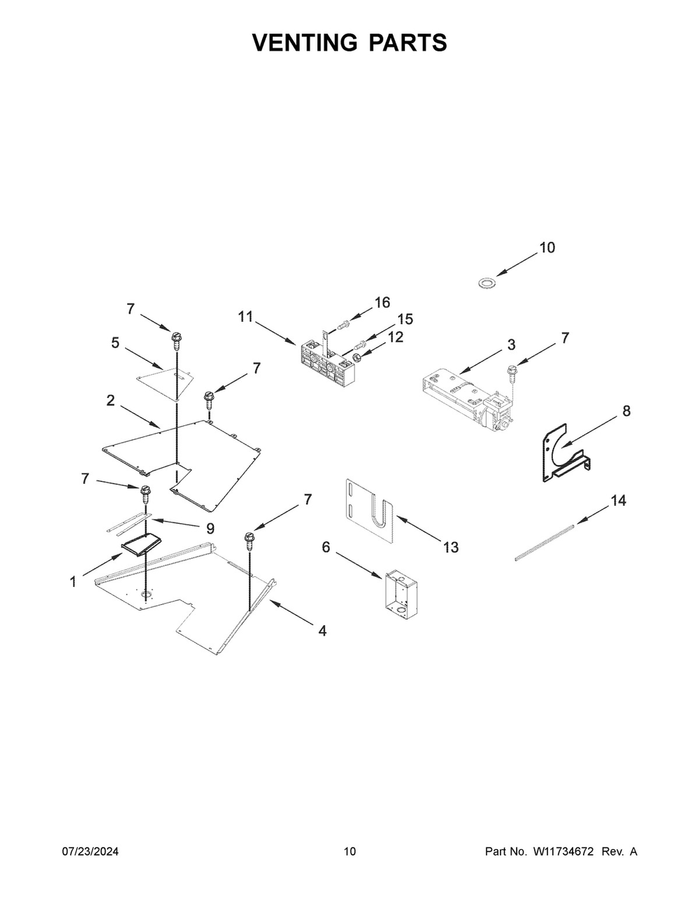 06 - Venting Parts Diagram and Parts List for KFDC500JSC03  Whirlpool Cooktop