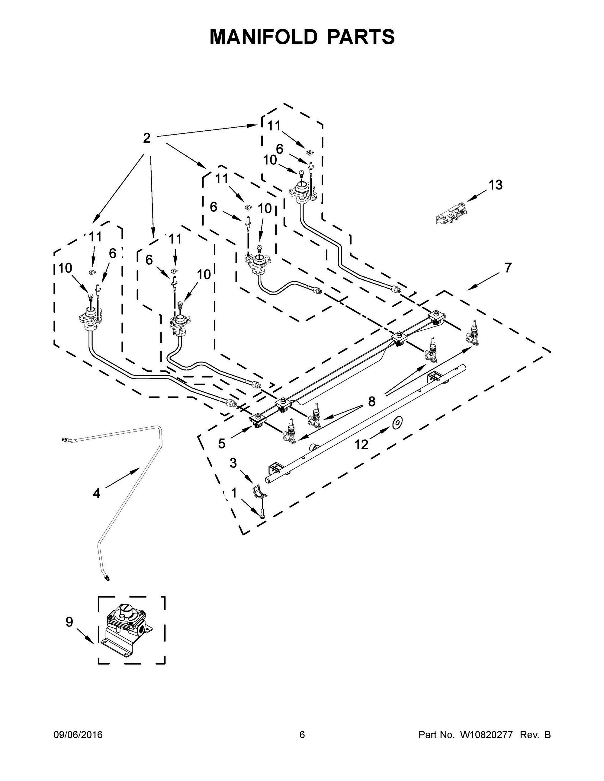 04 - MANIFOLD PARTS Diagram and Parts List for YKSDG950ESS0  Whirlpool Range