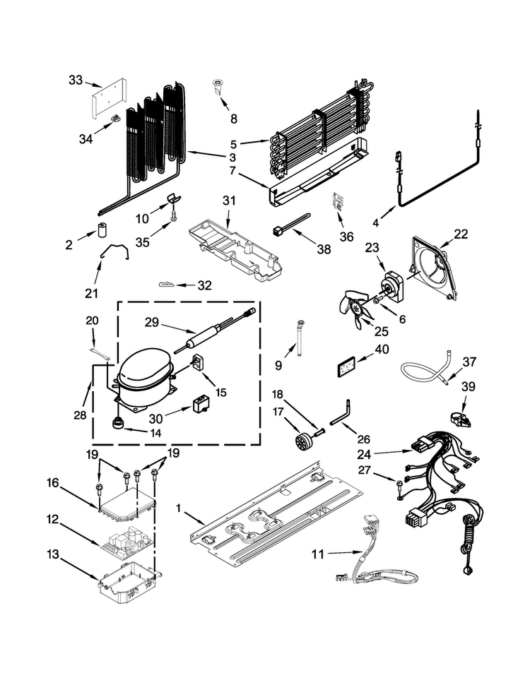 Unit Parts Diagram and Parts List for WRF560SFYE00  Whirlpool Refrigerator