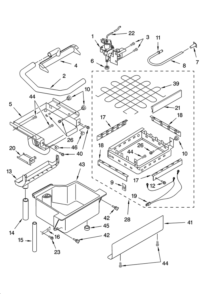 Evaporator Ice Cutter Grid And Water Parts Diagram and Parts List for 8198922  KitchenAid Ice Maker