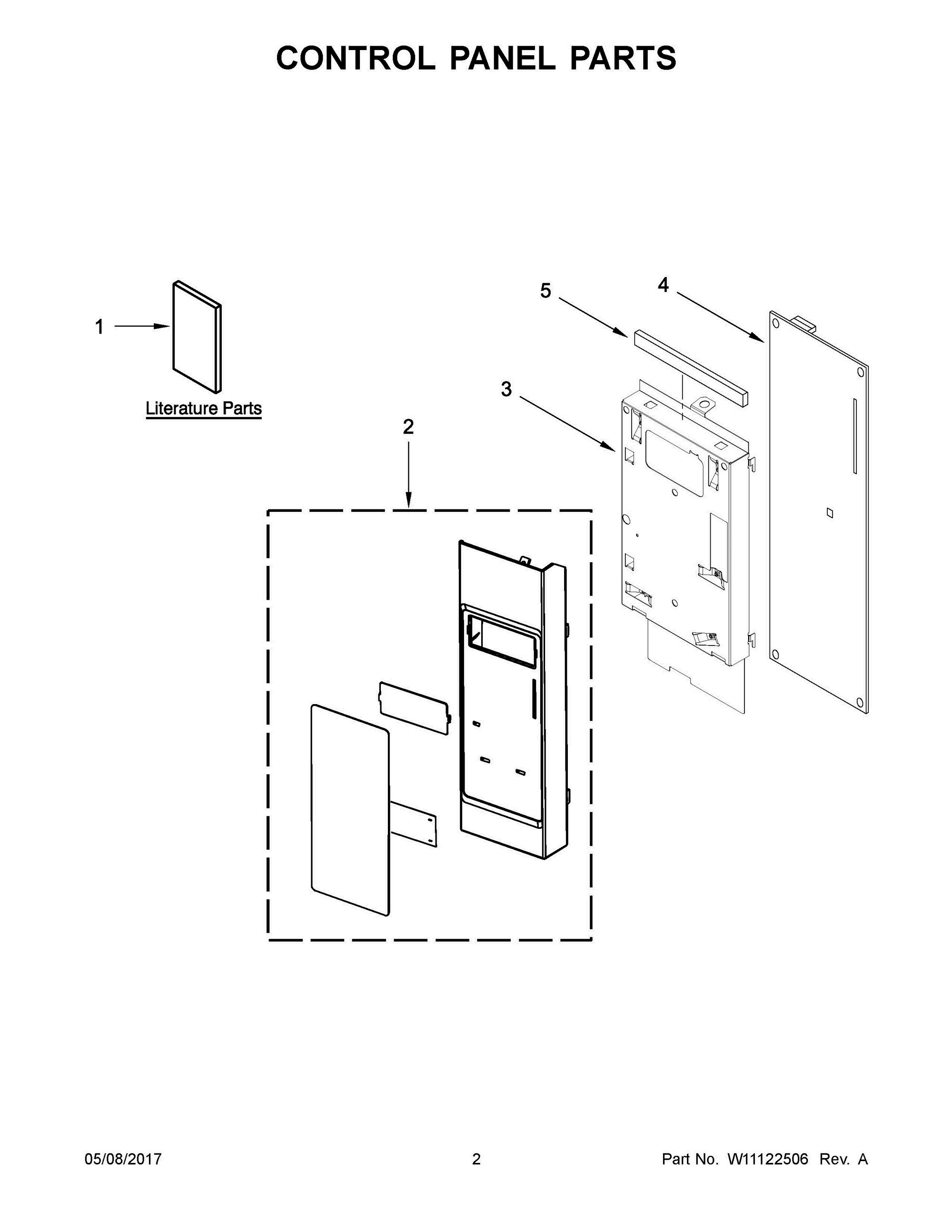 02 - CONTROL PANEL PARTS Diagram and Parts List for YMMV1174FZ0  Whirlpool Microwave