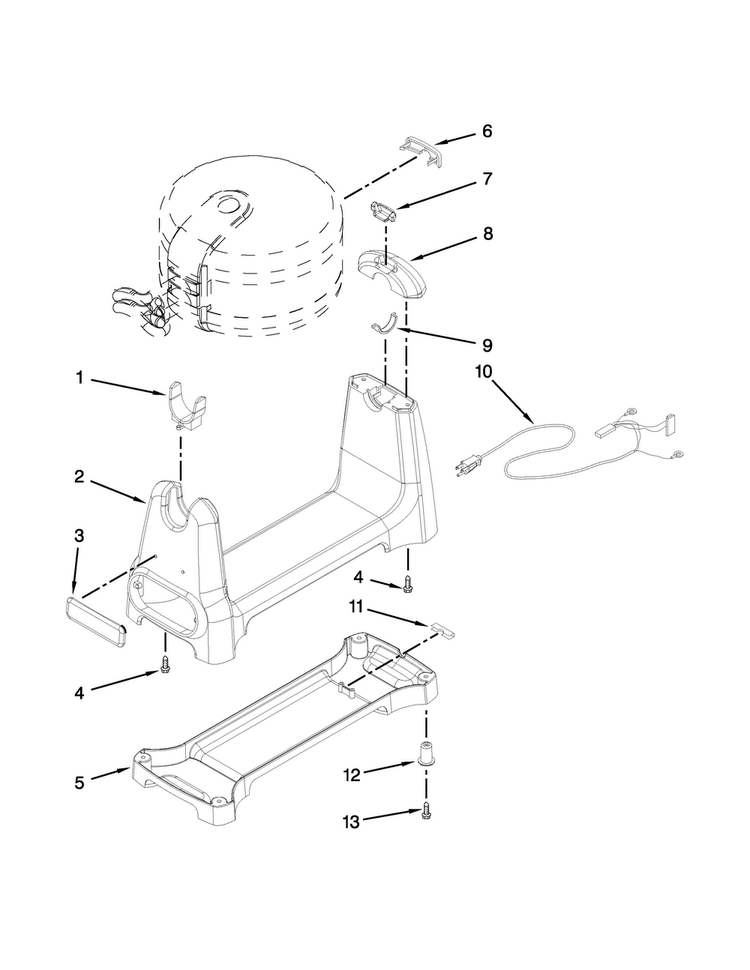 Cradle Parts Diagram and Parts List for KWB110OB0  KitchenAid Waffle Maker