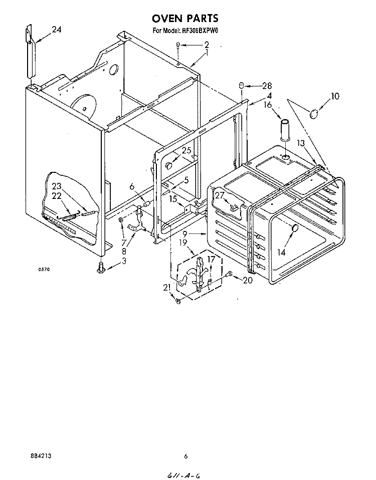 OVEN (CONTINUED) Diagram and Parts List for RF306BXPW0  Whirlpool Range