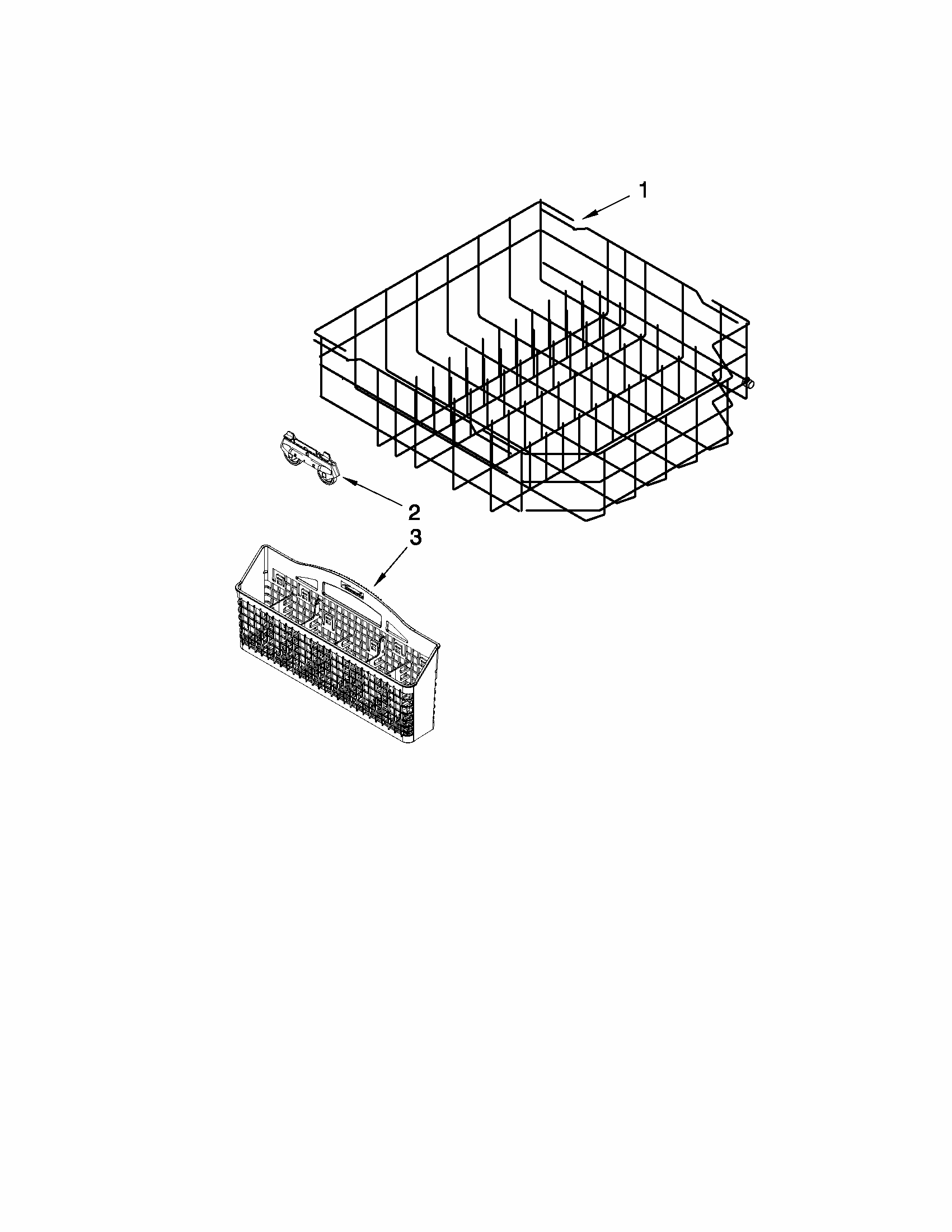 Lower Rack Parts Diagram and Parts List for 66513255K112  Kenmore Dishwasher