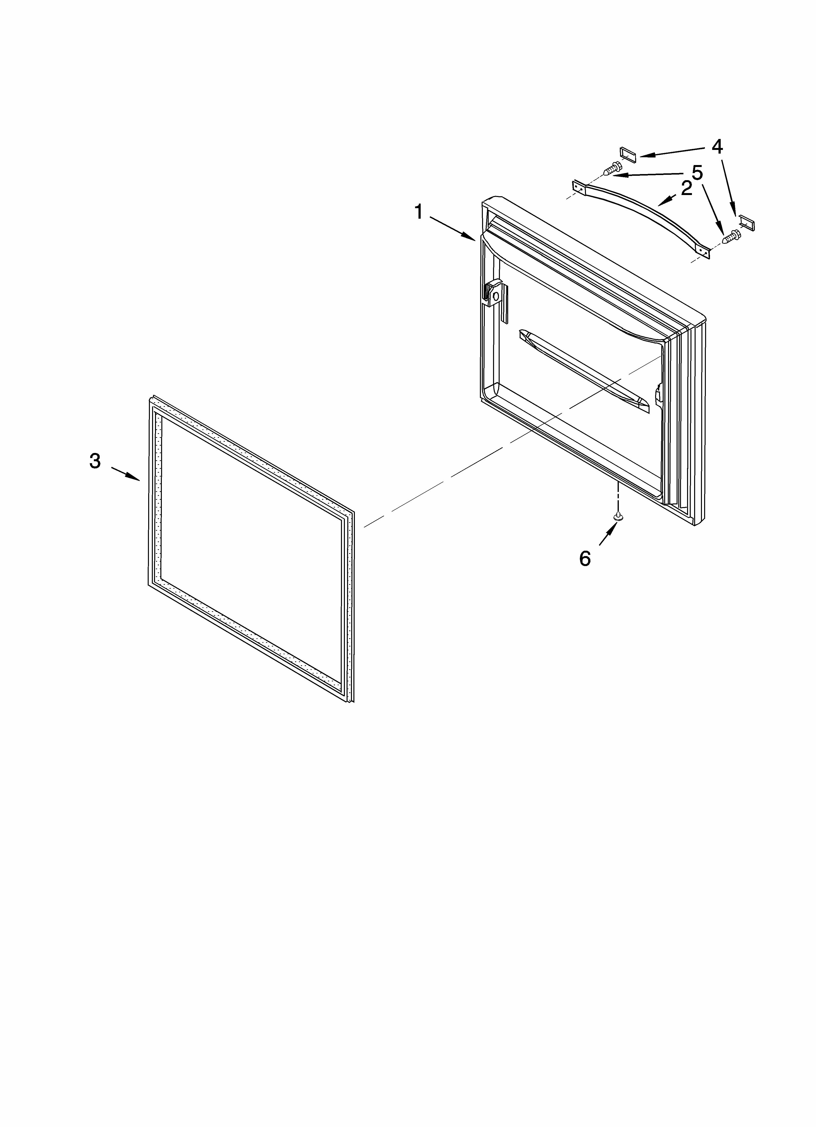 Freezer Door Parts Diagram and Parts List for GB2SHDXPQ12  Whirlpool Refrigerator