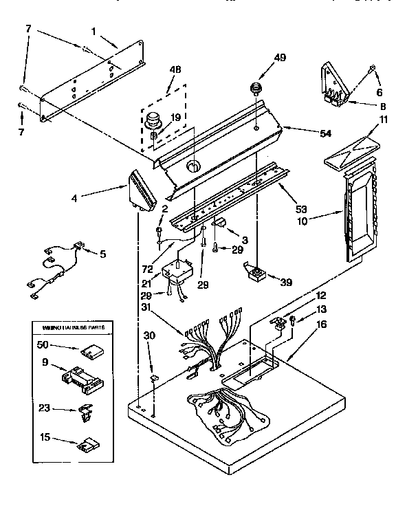Top And Console Diagram and Parts List for LER5636EZ01  Whirlpool Dryer