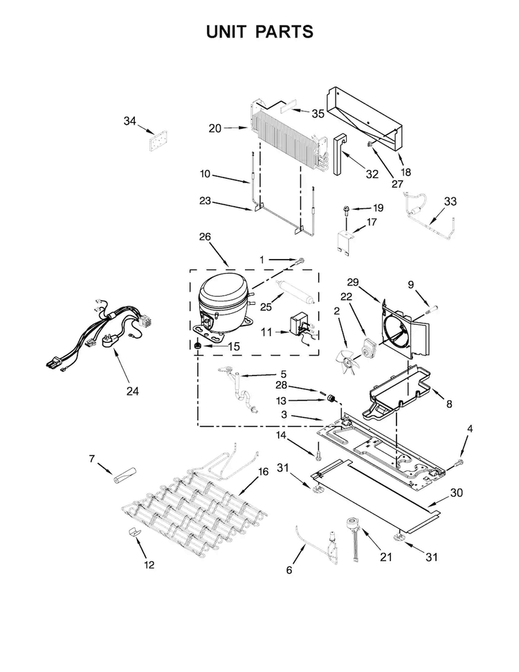 Unit Parts Diagram and Parts List for WRV986FDEM00  Whirlpool Refrigerator