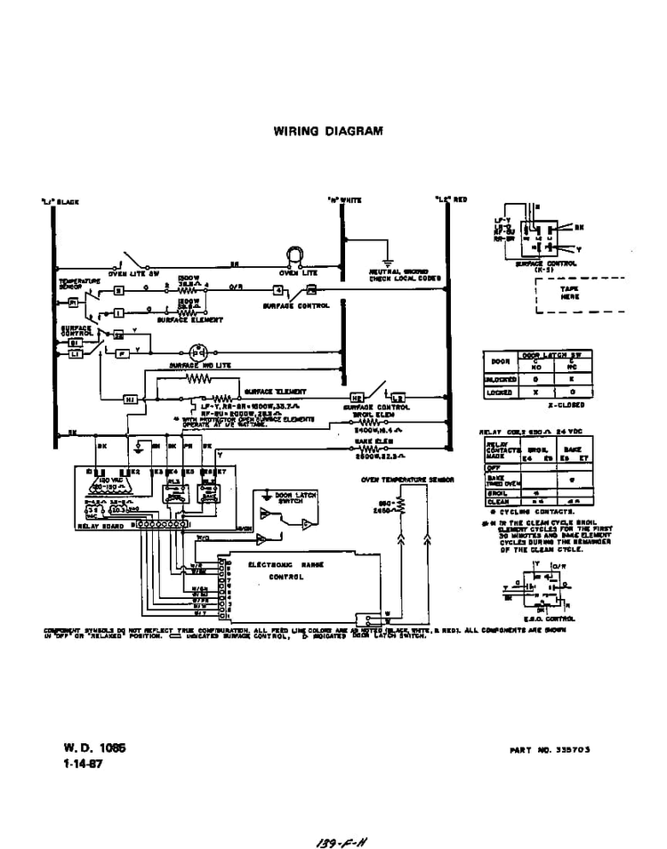 Wiring Diagram Diagram and Parts List for F9807*0  Roper Range