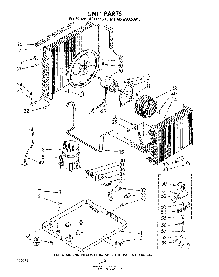 SECTION Diagram and Parts List for ACW082XM0  Whirlpool Air Conditioner