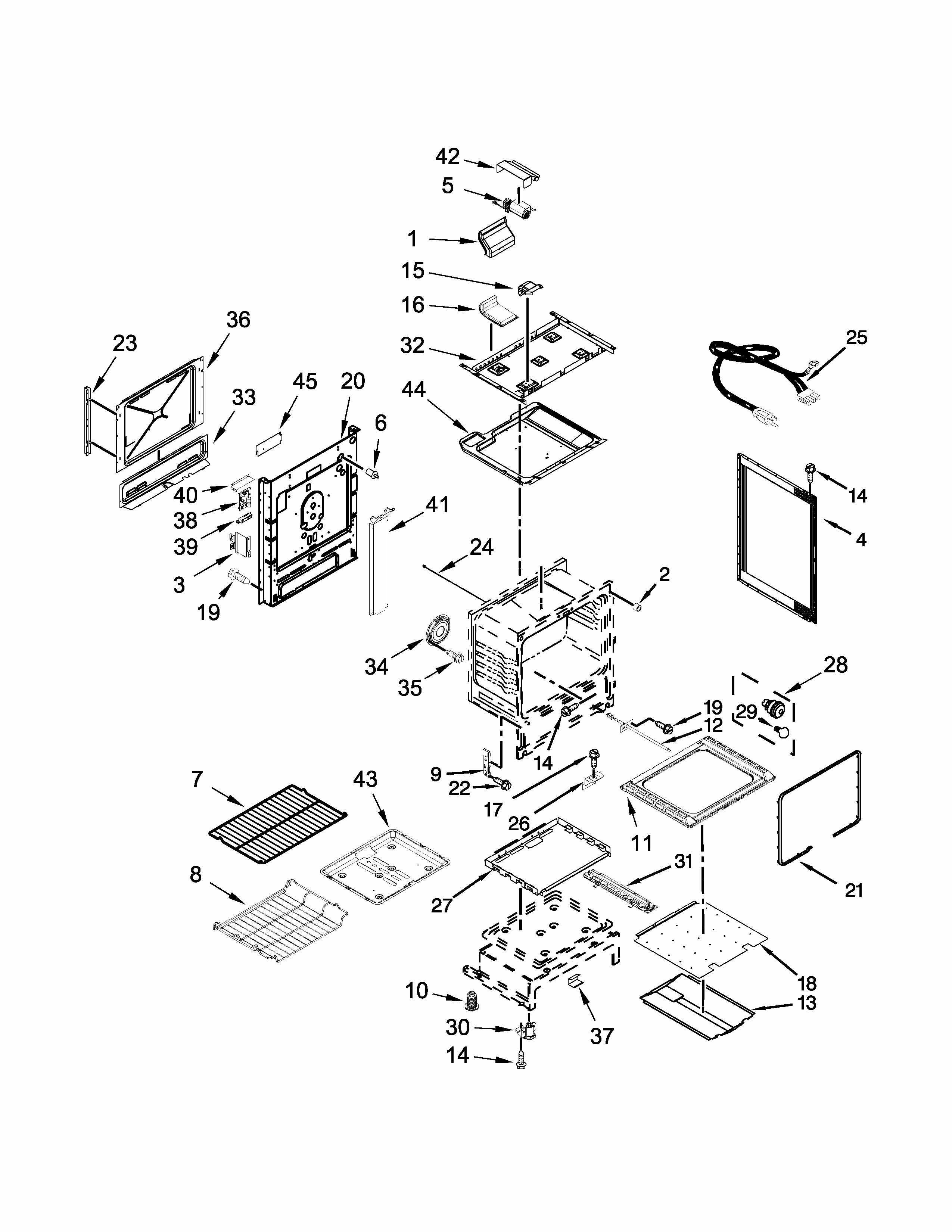 Chassis Parts Diagram and Parts List for IGL730CS0  Whirlpool Range