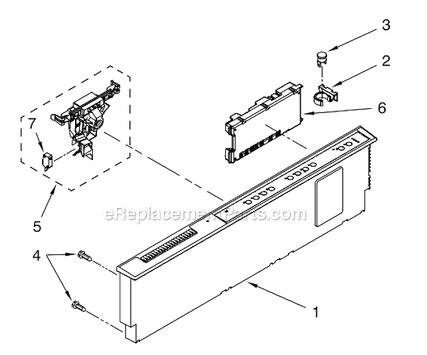 Control_panel_parts Diagram and Parts List for KUDS03FTSS0 Stainless KitchenAid Miscellaneous