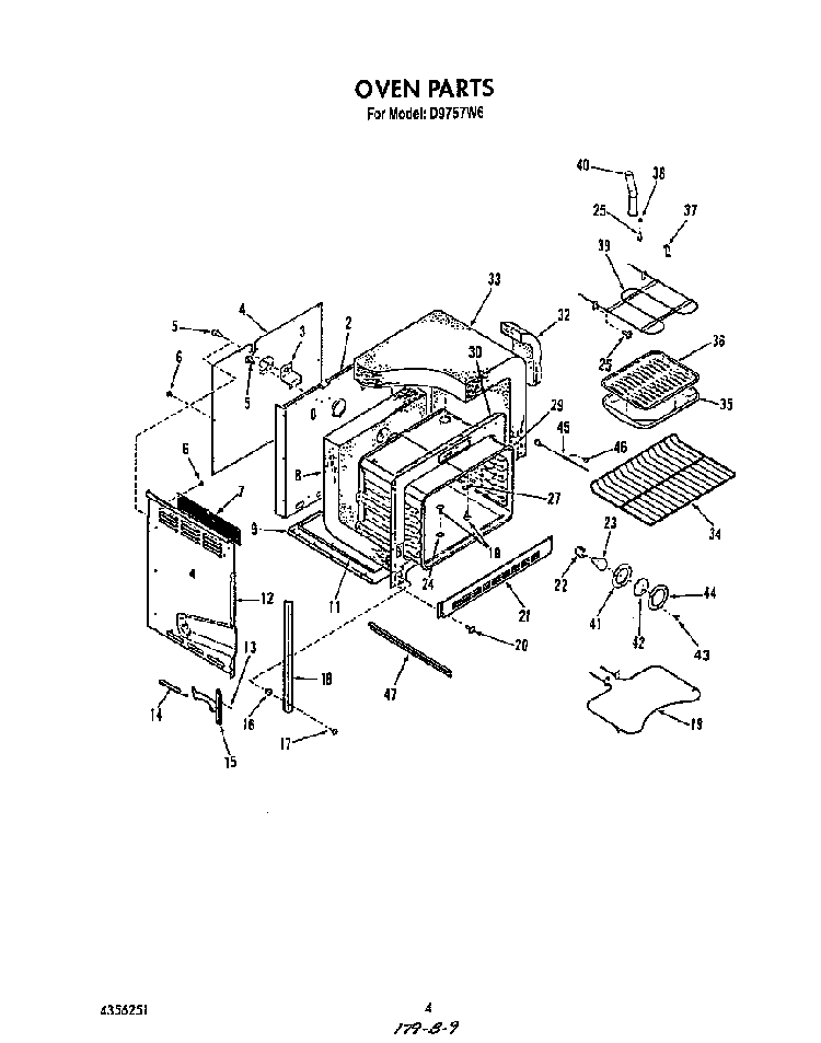 Oven Diagram and Parts List for D9757*6  Roper Range