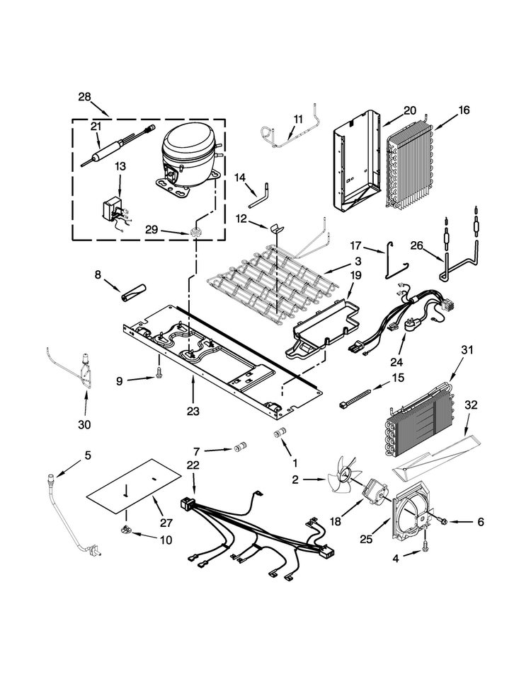 Unit Parts Diagram and Parts List for WRS973CIDM00  Whirlpool Refrigerator