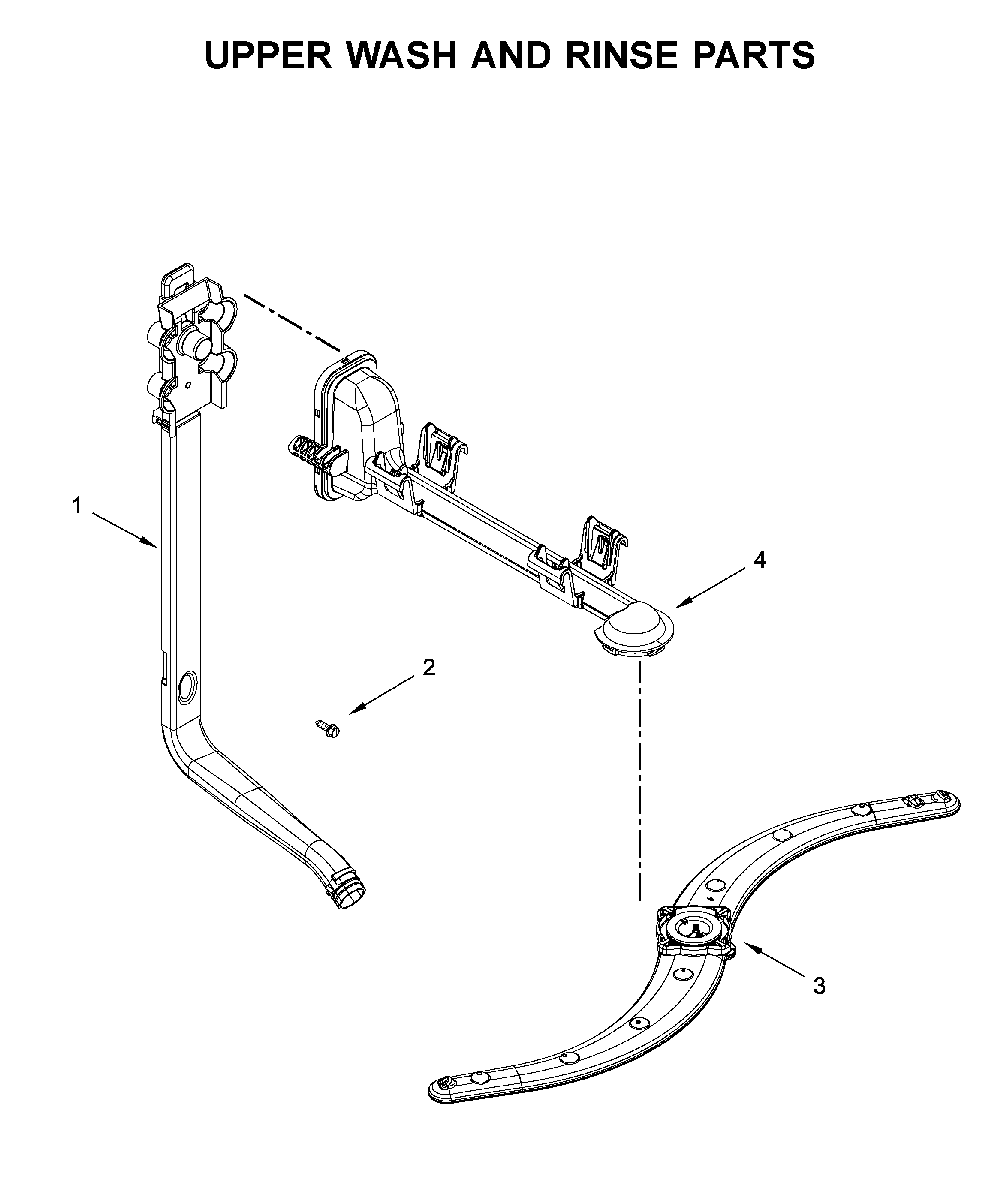 Upper wash and rinse parts Diagram and Parts List for 66514502N020  Kenmore Dishwasher