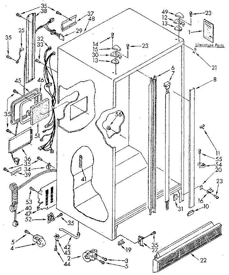 Cabinet Diagram and Parts List for 1068592511 SKR601W0 Kenmore Refrigerator