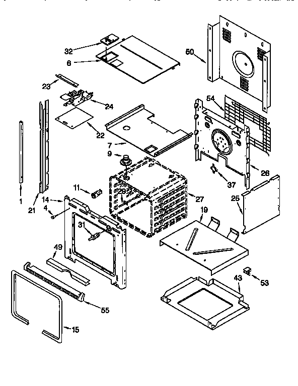 Oven Diagram and Parts List for RS676PXEZ0  Whirlpool Range