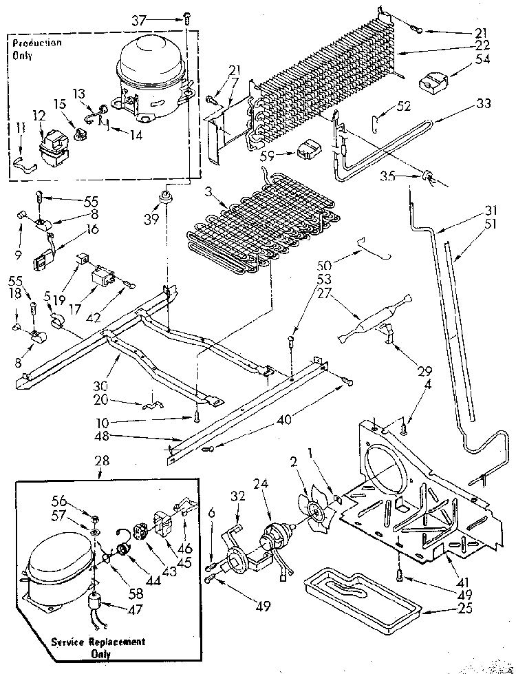 Unit Diagram and Parts List for ET20AKXSN05  Whirlpool Refrigerator