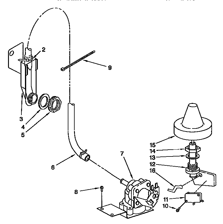 Fill And Overfill Diagram and Parts List for KUDI23HBW0  KitchenAid Dishwasher