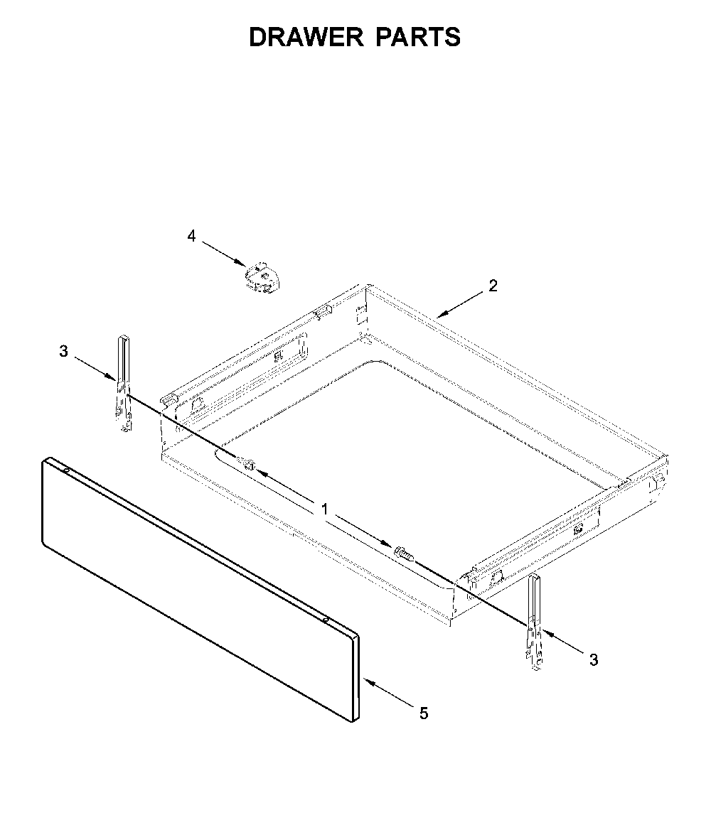 Drawer parts Diagram and Parts List for YWFC315S0JS0  Whirlpool Range