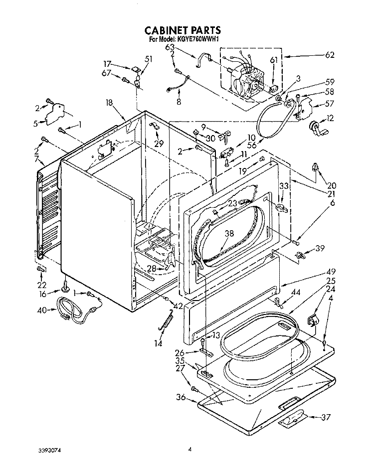 CABINET Diagram and Parts List for KGYE760WAL1  KitchenAid Dryer