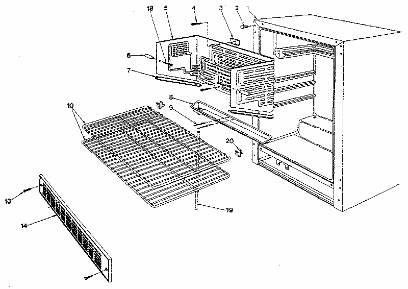 Liner Diagram and Parts List for 6FAR  Whirlpool Refrigerator