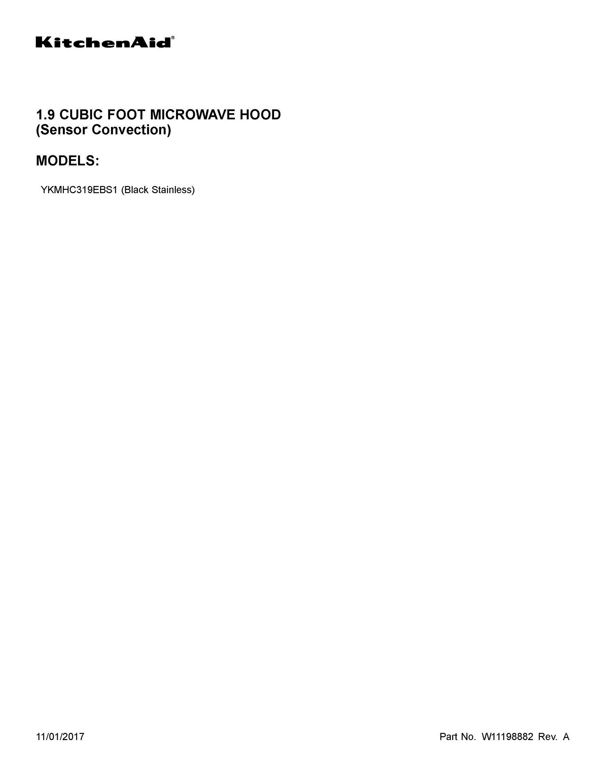 01 - COVER SHEET Diagram and Parts List for YKMHC319EBS1  Whirlpool Microwave Oven Combo