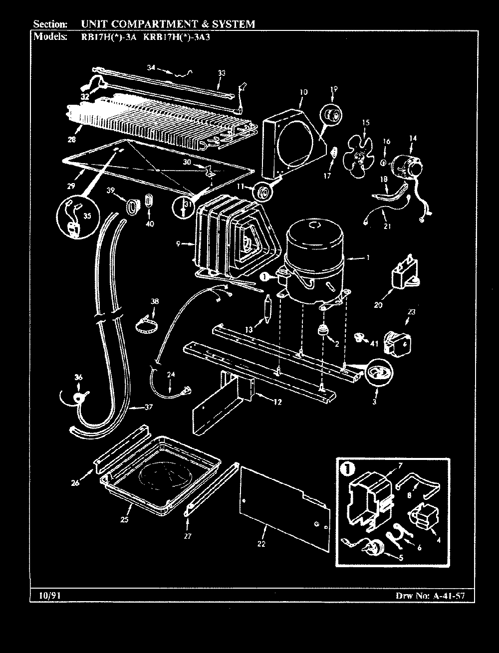 03 - Fresh Food Compartment Diagram and Parts List for RB17HA-3A  Whirlpool Refrigerator