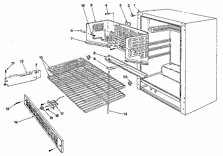 Liner Diagram and Parts List for 61AR  Whirlpool Refrigerator