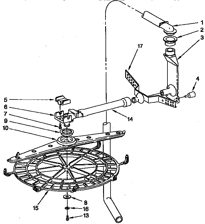 Upper Wash And Rinse Parts Diagram and Parts List for KUDT23HY3  KitchenAid Dishwasher