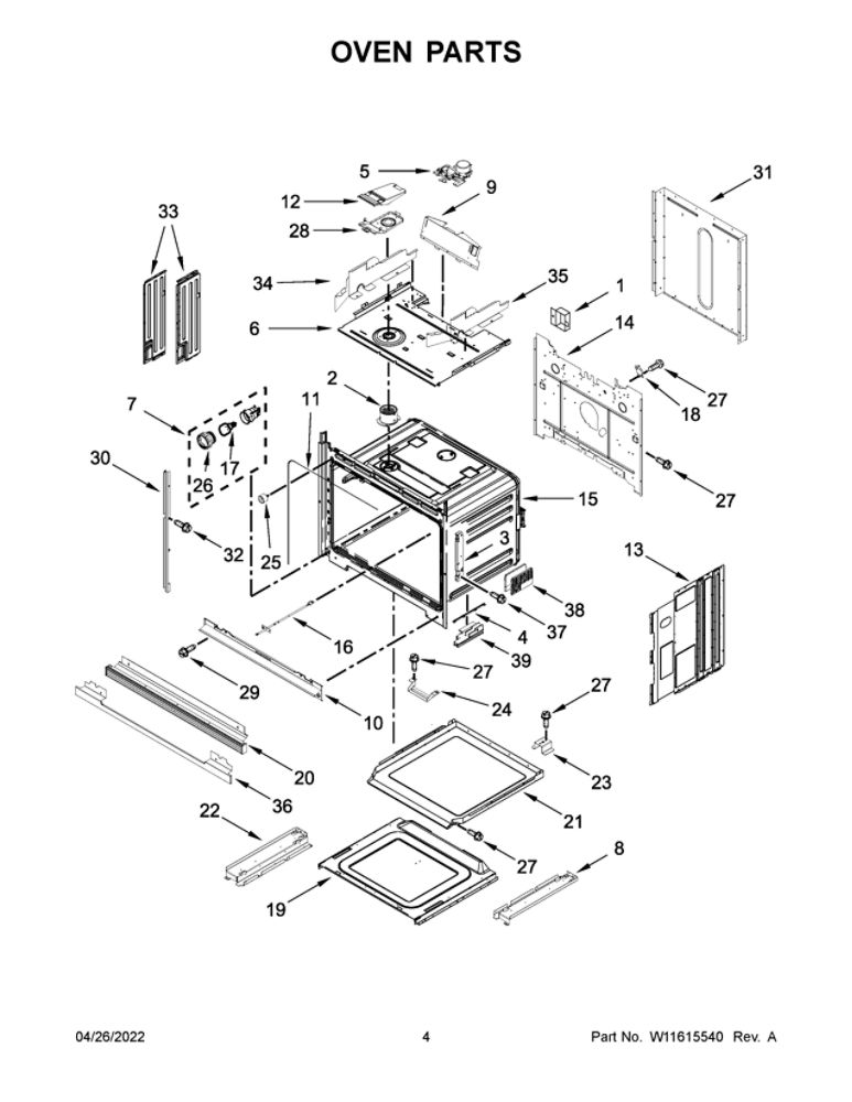 Oven Parts Diagram and Parts List for WOC75EC0HS20  Whirlpool Microwave Oven Combo