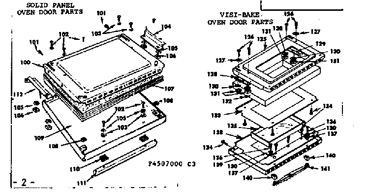 Oven Door Parts Diagram and Parts List for 1554507000  Kenmore Range