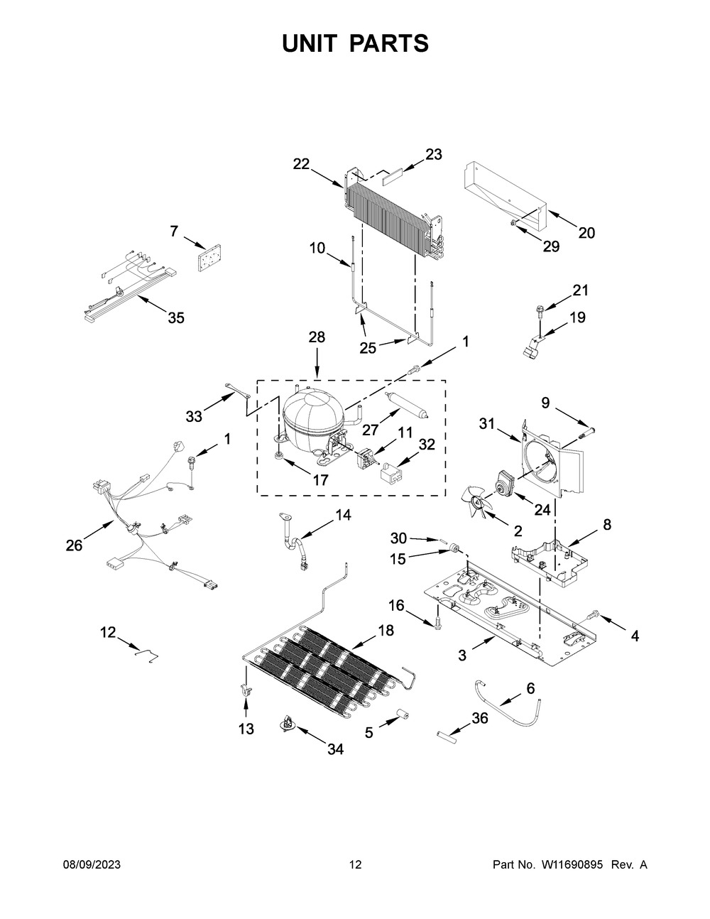 Unit Parts Diagram and Parts List for WRX735SDHB08  Whirlpool Refrigerator