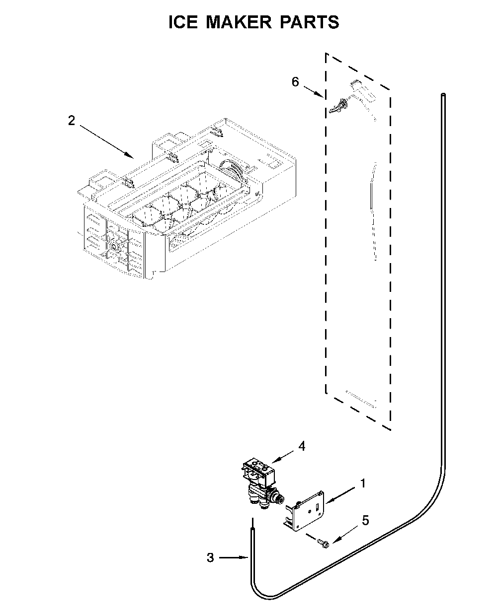 Ice maker parts Diagram and Parts List for 10651783413  Kenmore Refrigerator