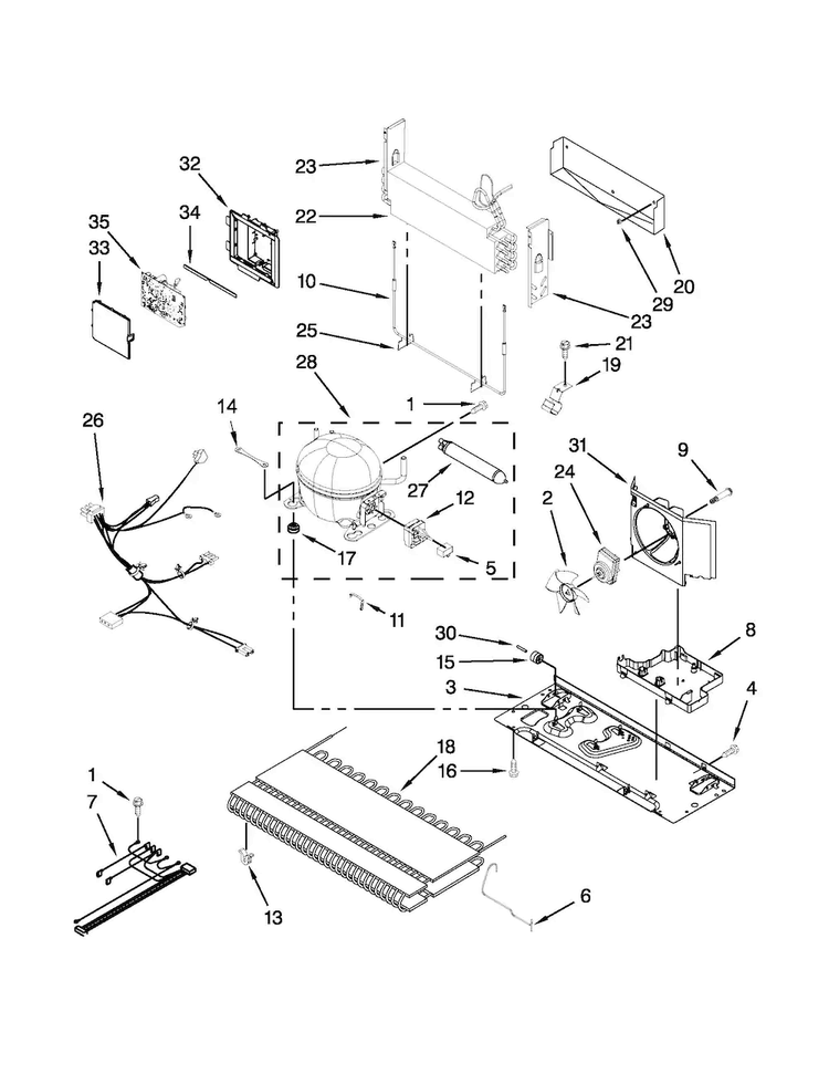 Unit Parts Diagram and Parts List for 10672003016  Kenmore Refrigerator