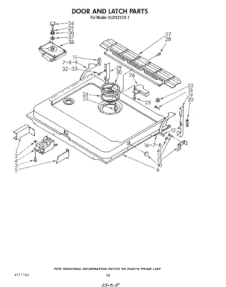 SECTION Diagram and Parts List for KUDC21CS1  KitchenAid Dishwasher