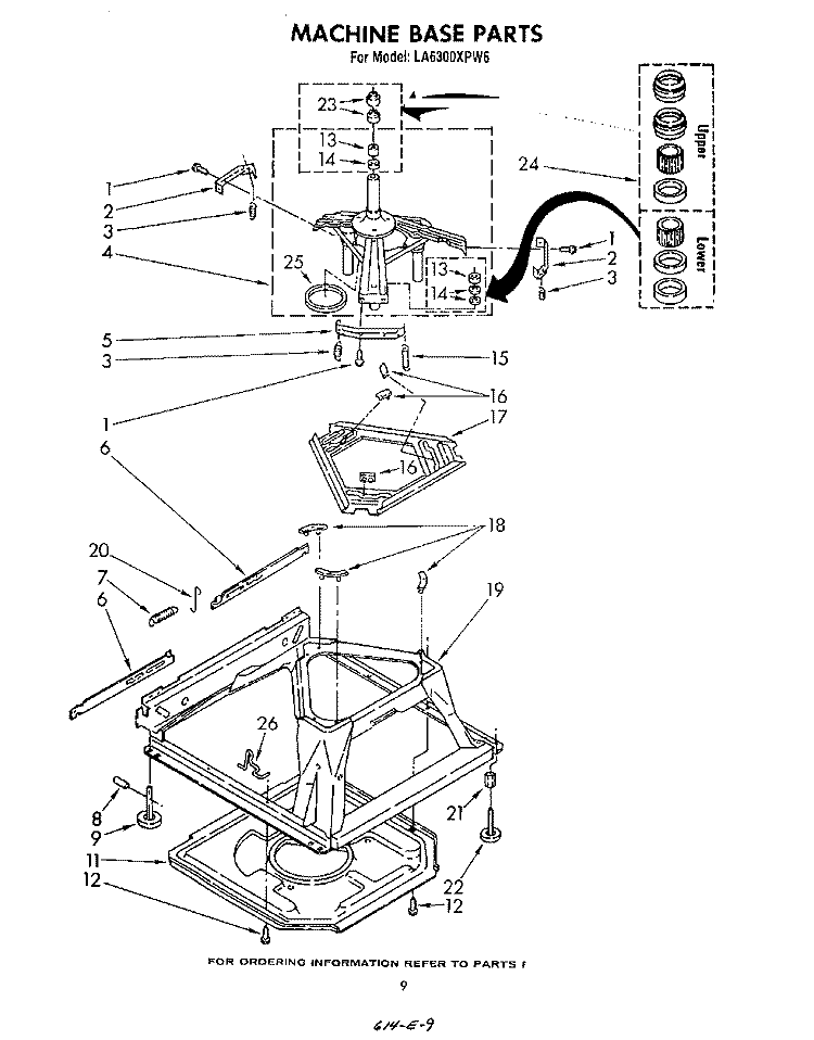 MACHINE BASE Diagram and Parts List for LA6300XPW6  Whirlpool Washer