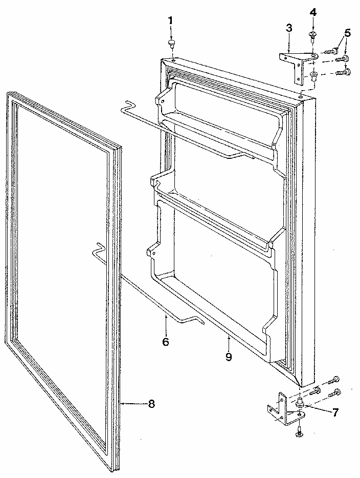 Door Diagram and Parts List for 6FAR  Whirlpool Refrigerator