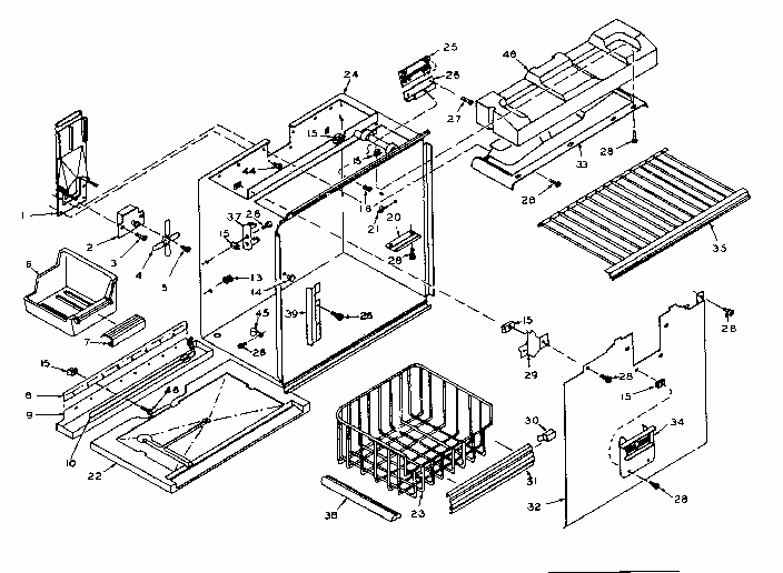 Freezer Section Parts Diagram and Parts List for 106W16GIML5  Kenmore Refrigerator