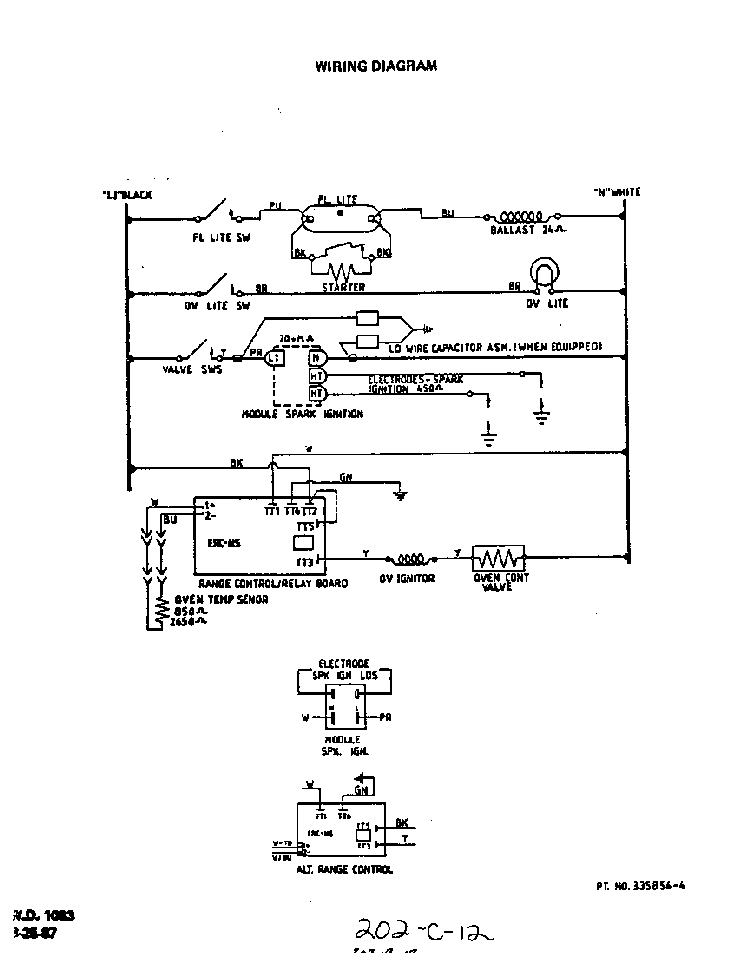 Wiring Diagram Diagram and Parts List for F6858*1  Roper Range