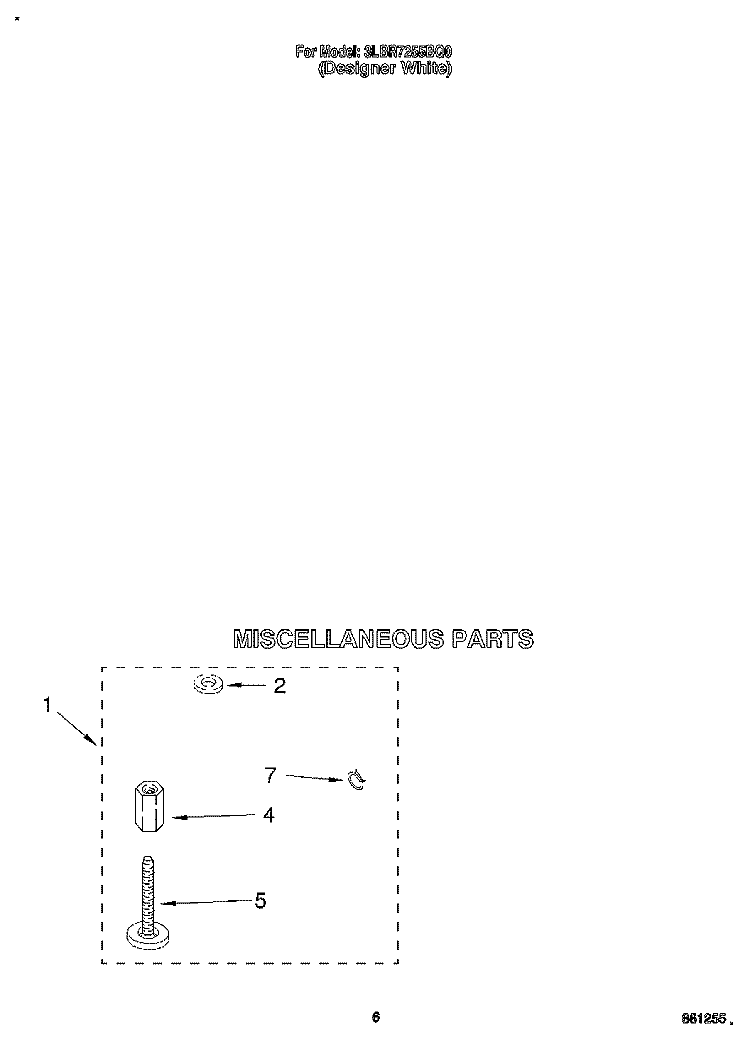 MISCELLANEOUS Diagram and Parts List for 3LBR7255BQ0  Whirlpool Washer