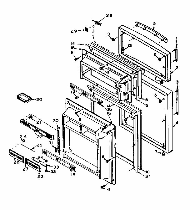 Refrigerator Door Parts Diagram and Parts List for 106U16EIML  Kenmore Refrigerator