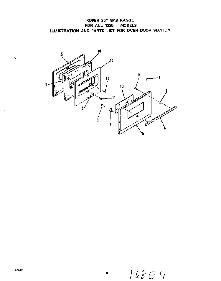 Section 5 Diagram and Parts List for 1235*0A  Roper Range