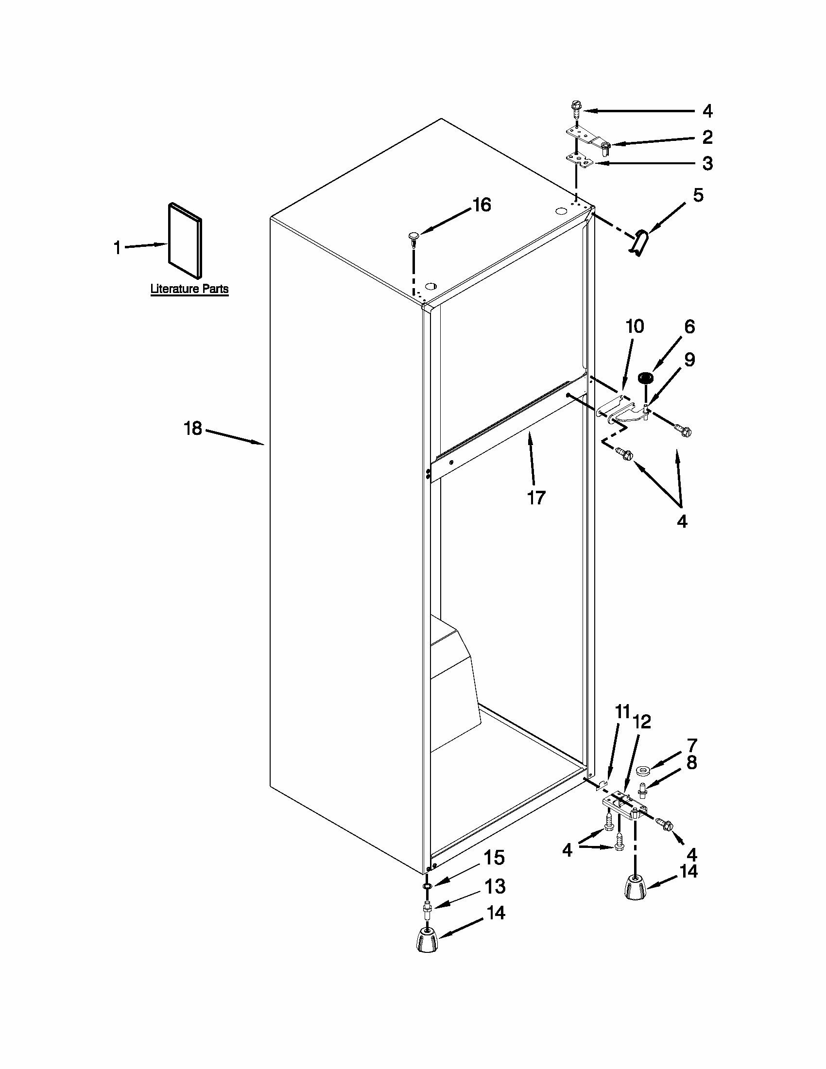Cabinet Parts Diagram and Parts List for 10686399310  Kenmore Refrigerator