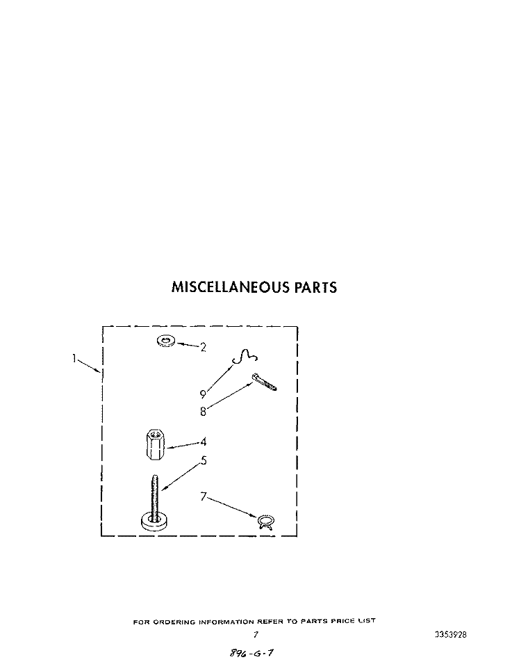 MISCELLANEOUS Diagram and Parts List for 6LA6300XTW1  Whirlpool Washer