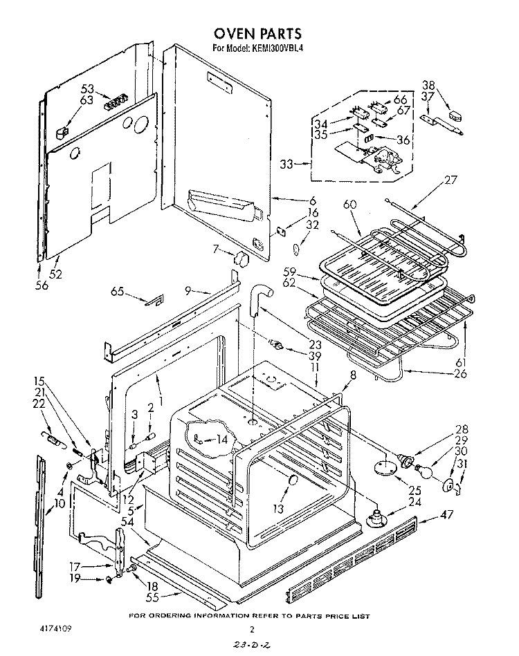 OVEN , LIT/OPTIONAL Diagram and Parts List for KEMI300VBL4  KitchenAid Microwave Oven Combo