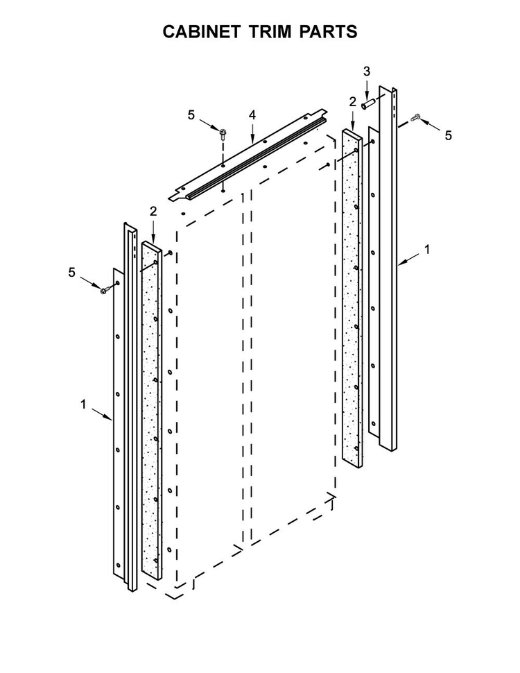 Cabinet Trim Parts Diagram and Parts List for KBSD606ESS01  KitchenAid Refrigerator