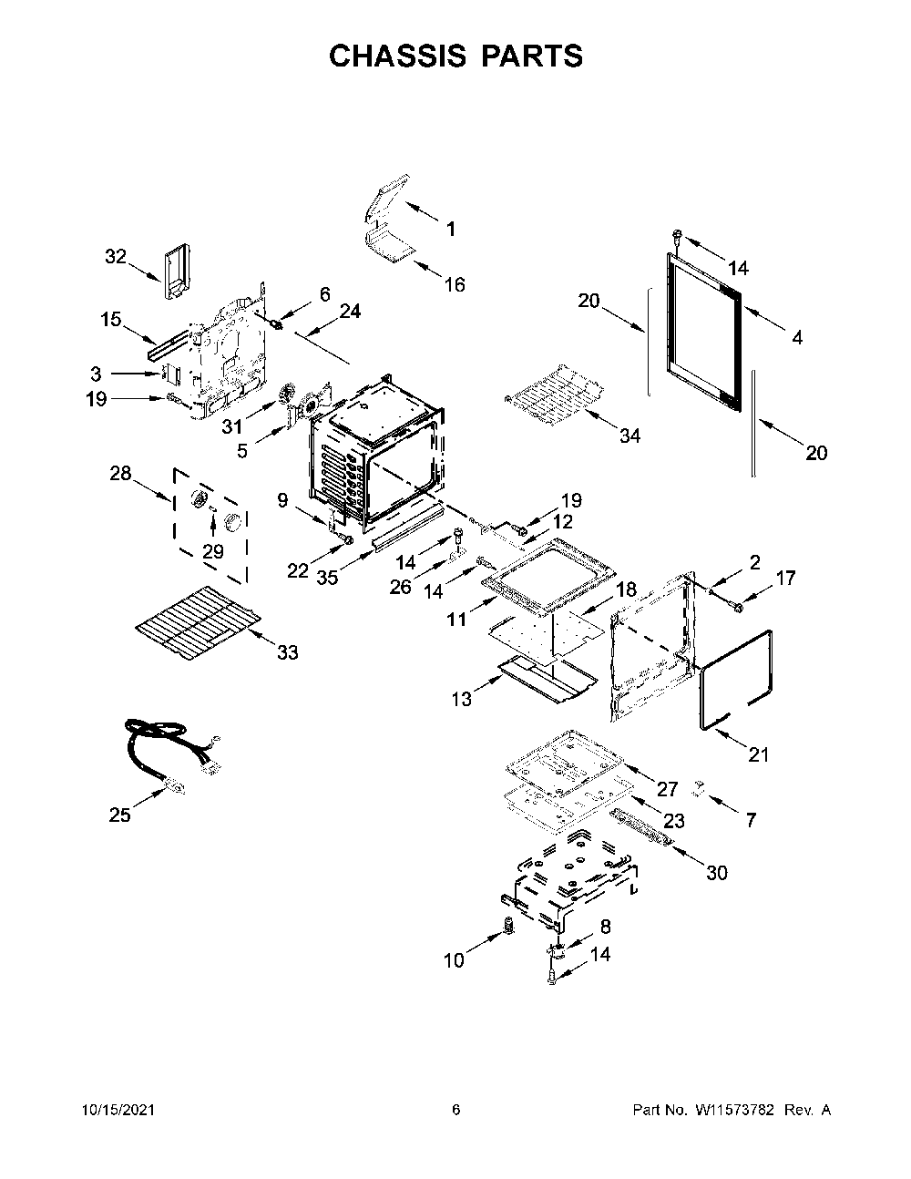 Chassis Parts Diagram and Parts List for KFGG500EBS4  KitchenAid Range