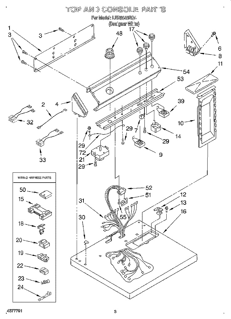 SECTION Diagram and Parts List for LER5848EQ4  Whirlpool Dryer