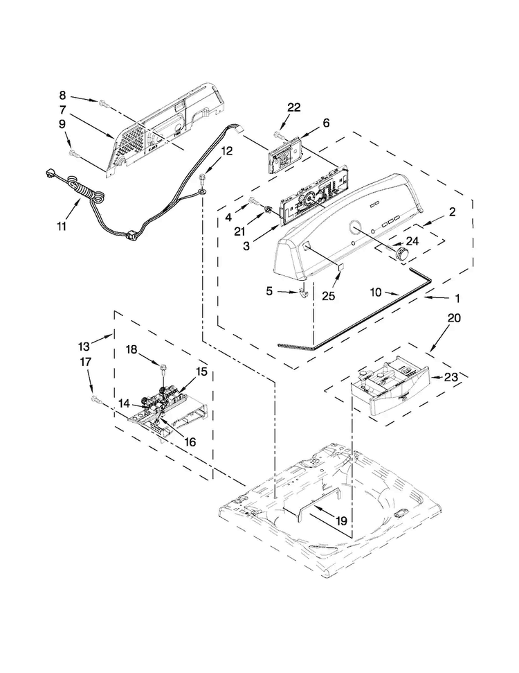 Console And Dispenser Parts Diagram and Parts List for 11026112310  Kenmore Washer