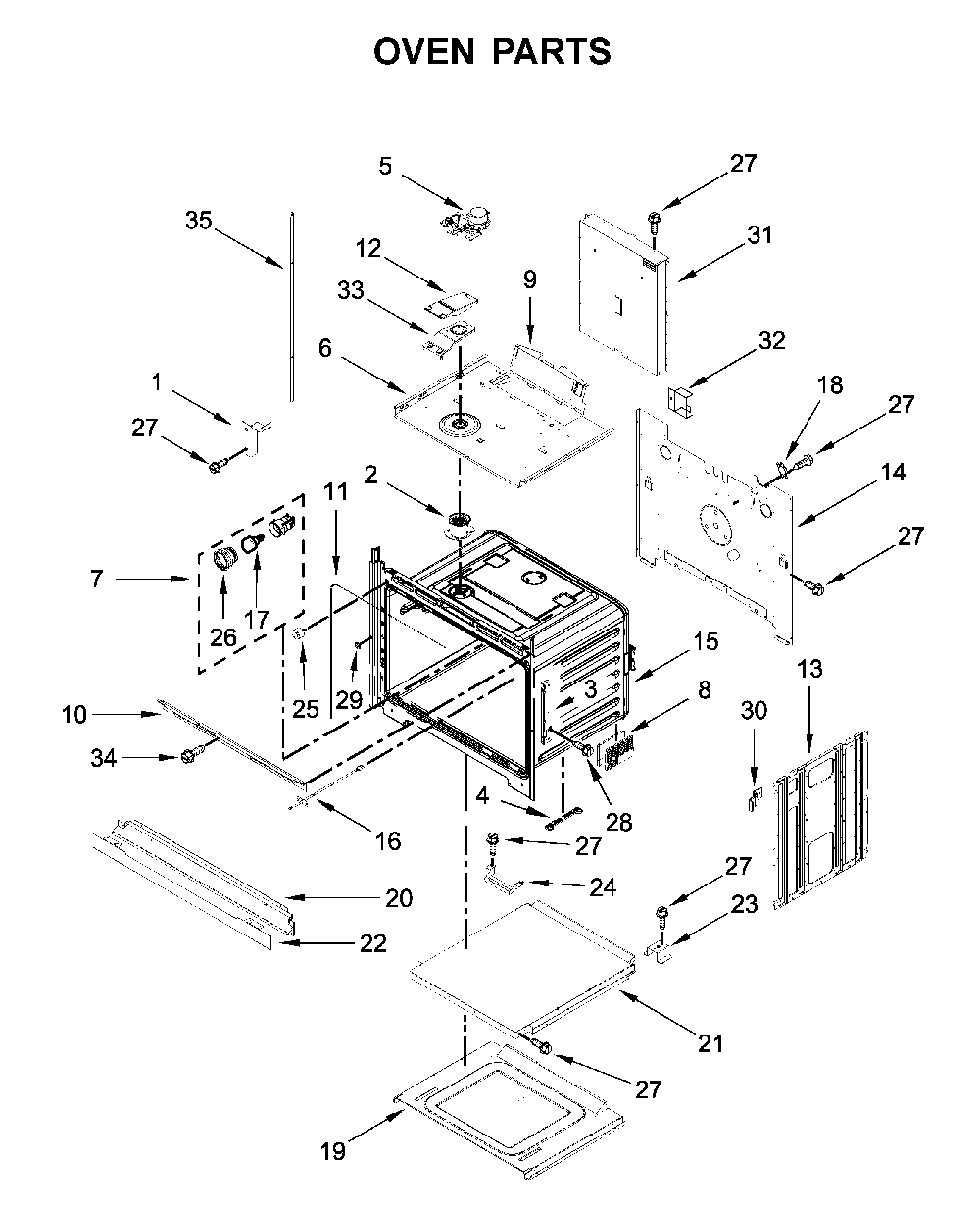 Oven parts Diagram and Parts List for WOS31ES0JS01  Whirlpool Wall Oven